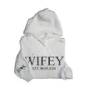 Personalized Embossed WIFEY Hoodie Contrast
