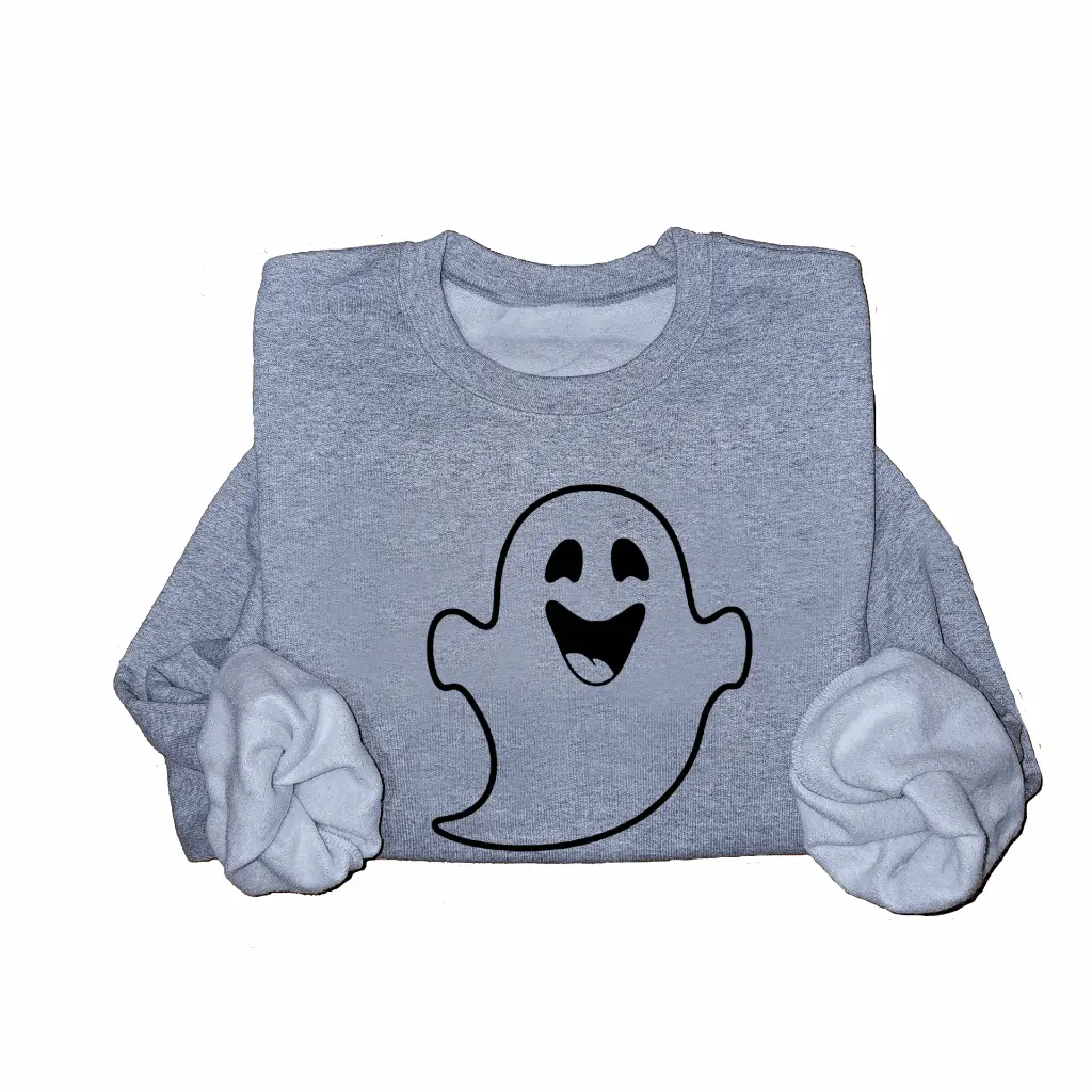 Embossed Happy Ghost Sweatshirt