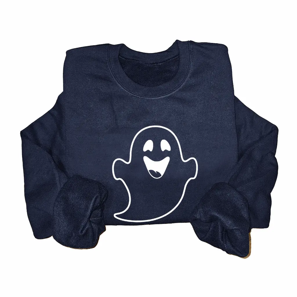Embossed Happy Ghost Sweatshirt