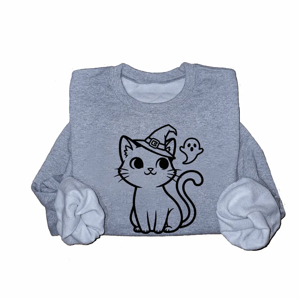 Embossed Spooky Cat Sweatshirt