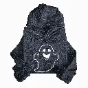 Embossed Happy Ghost Hoodie
