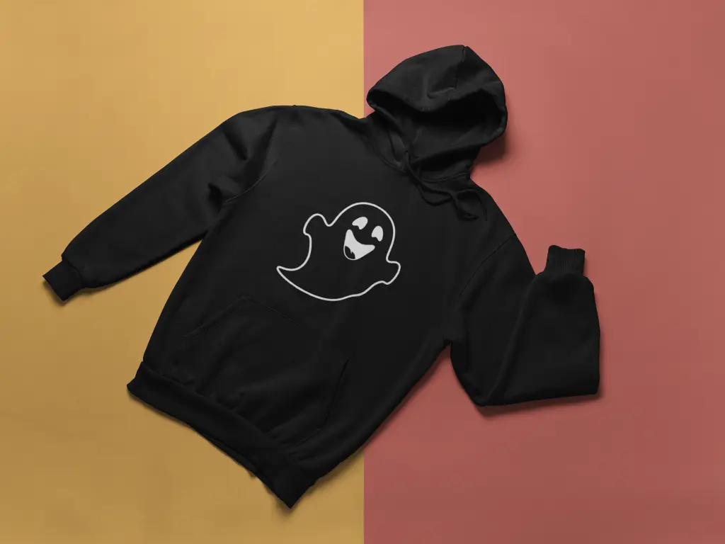 Embossed Happy Ghost Hoodie