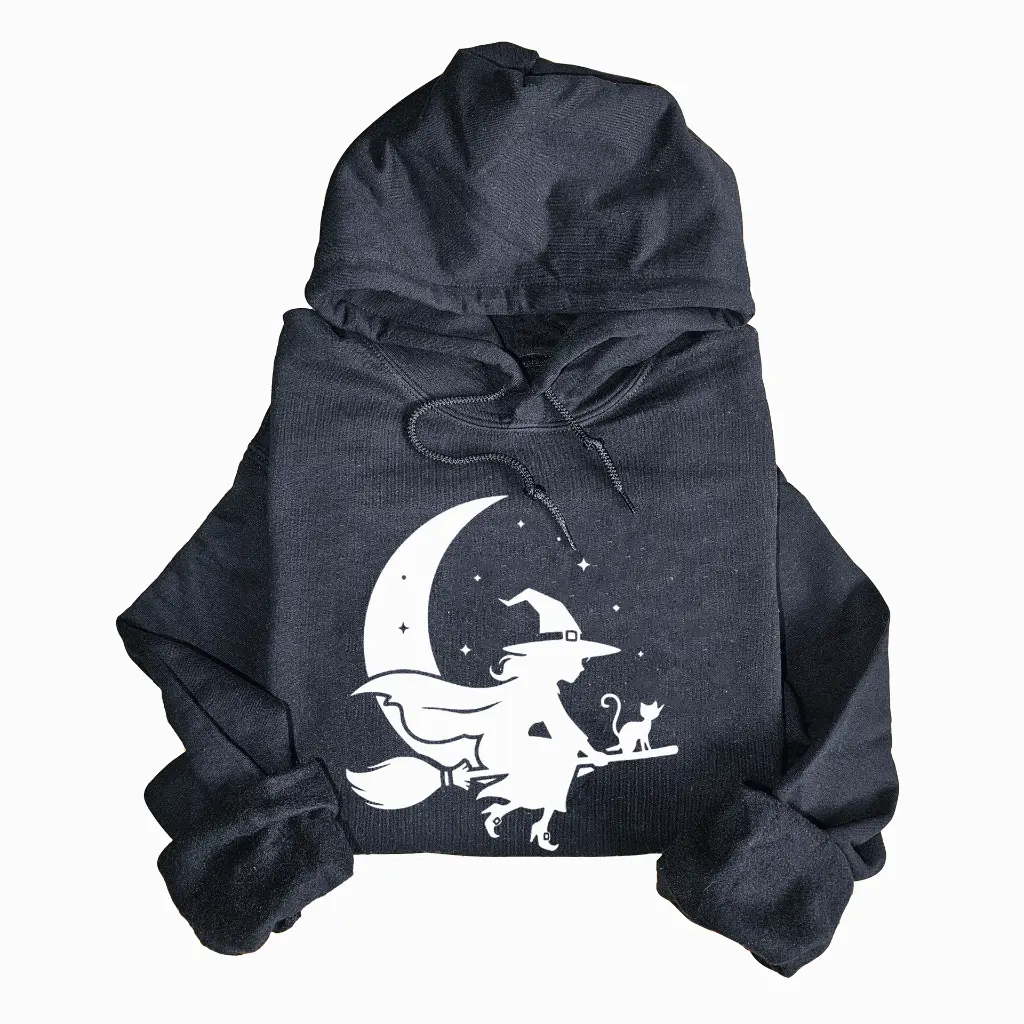 Embossed Moon Witch Hoodie