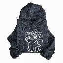 Embossed Spooky Cat Hoodie