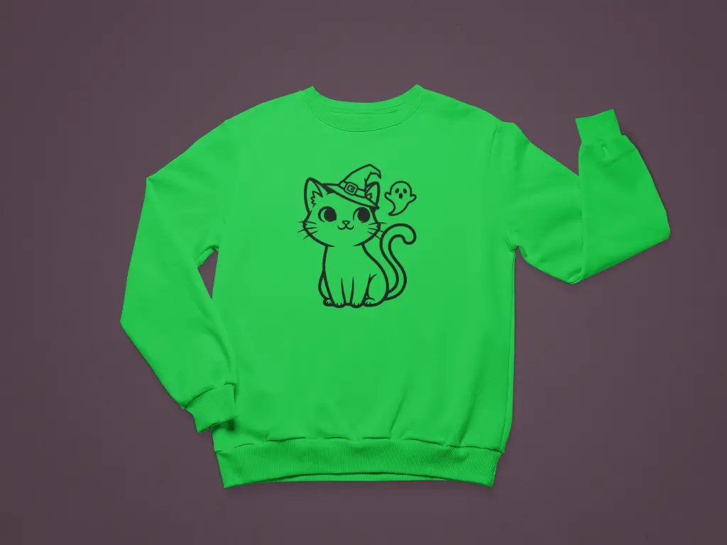 Embossed Spooky Cat Sweatshirt