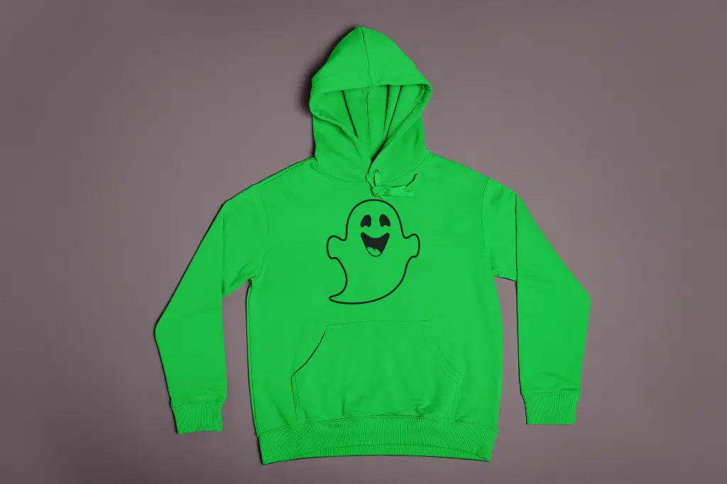 Embossed Happy Ghost Hoodie