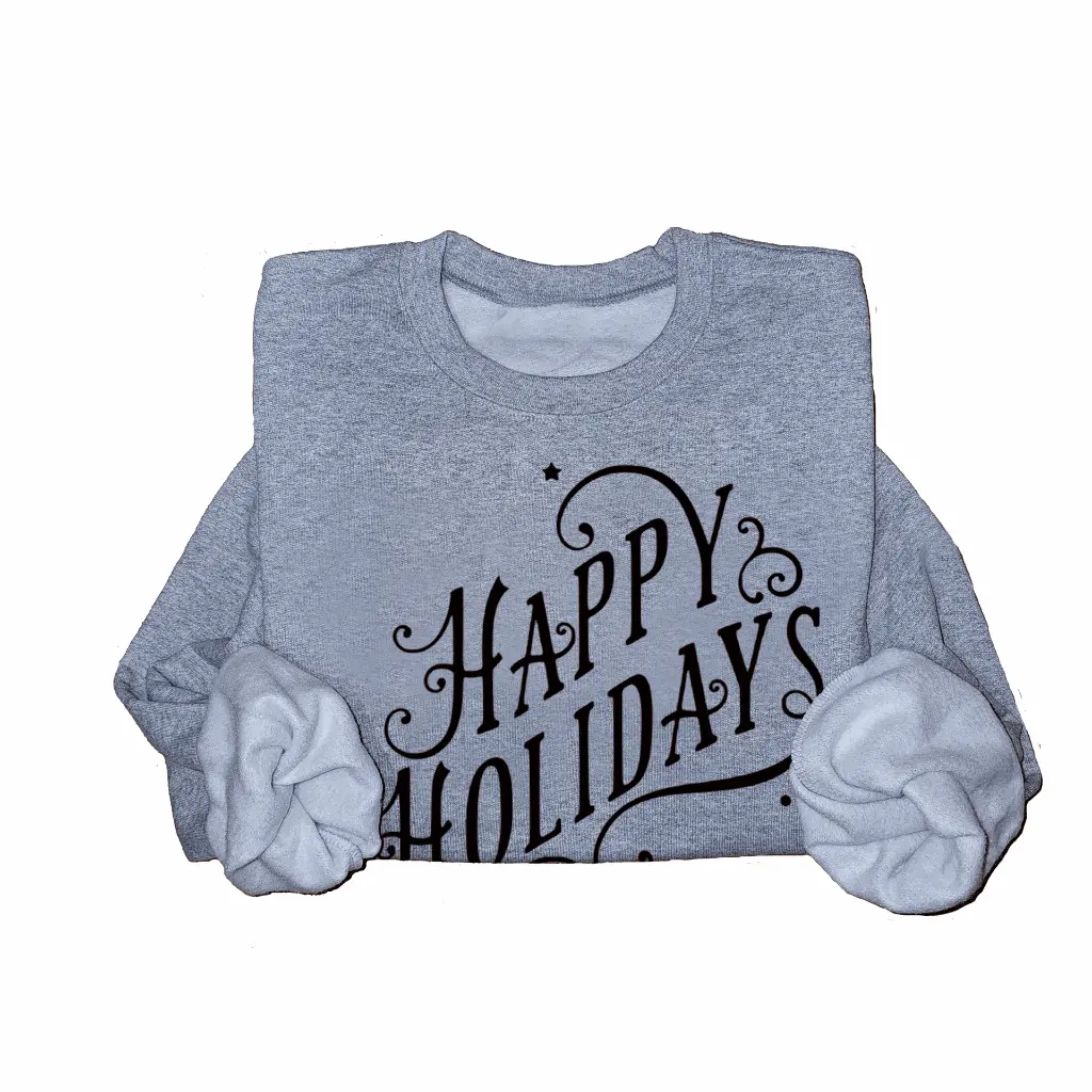 Embossed Happy Holidays Sweatshirt