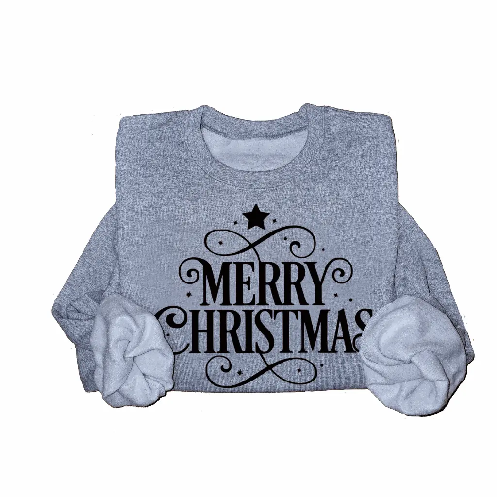 Embossed Merry Christmas Sweatshirt