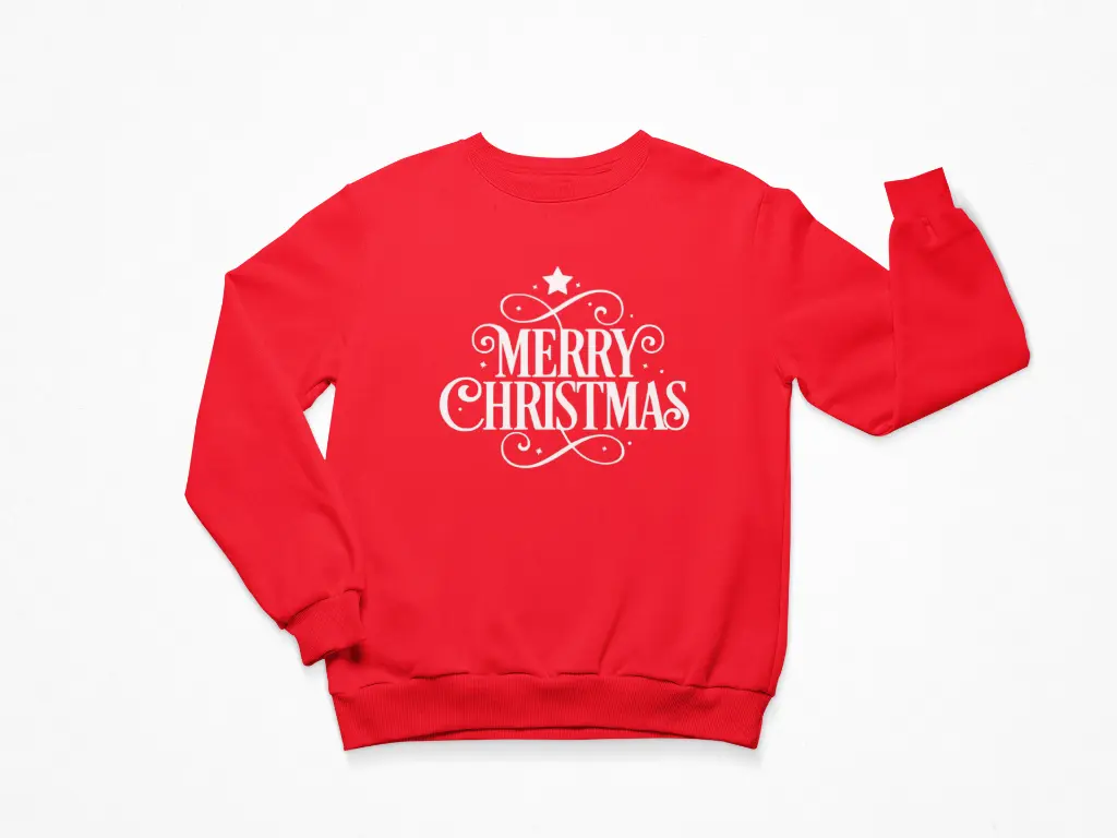 Embossed Merry Christmas Sweatshirt