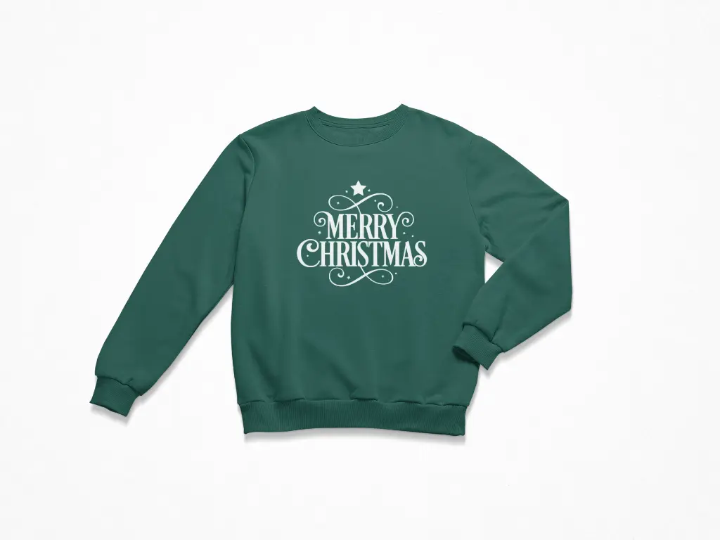 Embossed Merry Christmas Sweatshirt