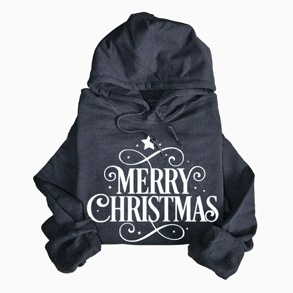 Embossed Merry Christmas Hoodie
