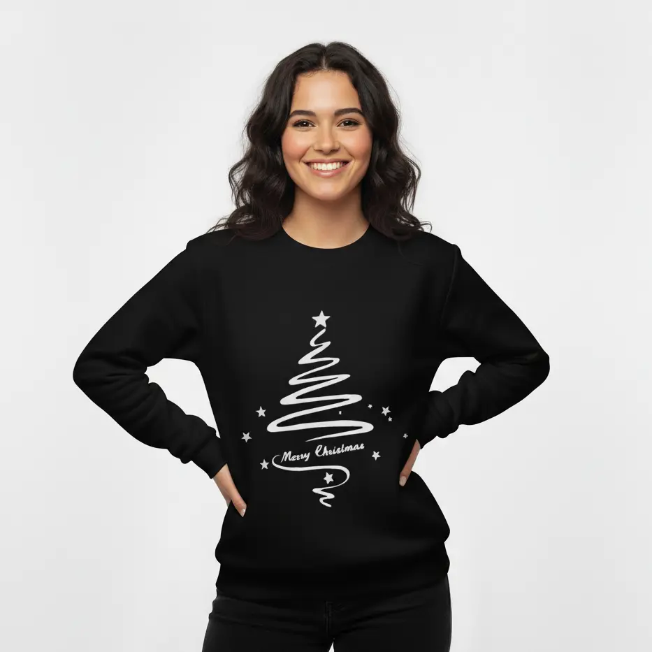 Embossed Christmas Tree Sweatshirt
