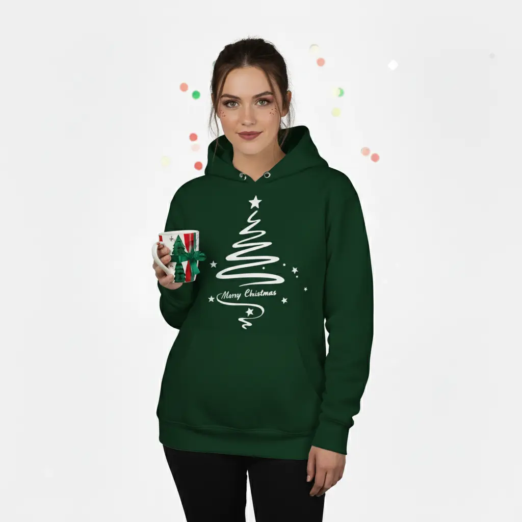 Embossed Christmas Tree Hoodie