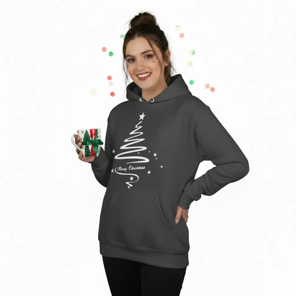 Embossed Christmas Tree Hoodie