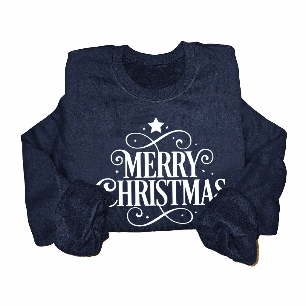 Embossed Merry Christmas Sweatshirt