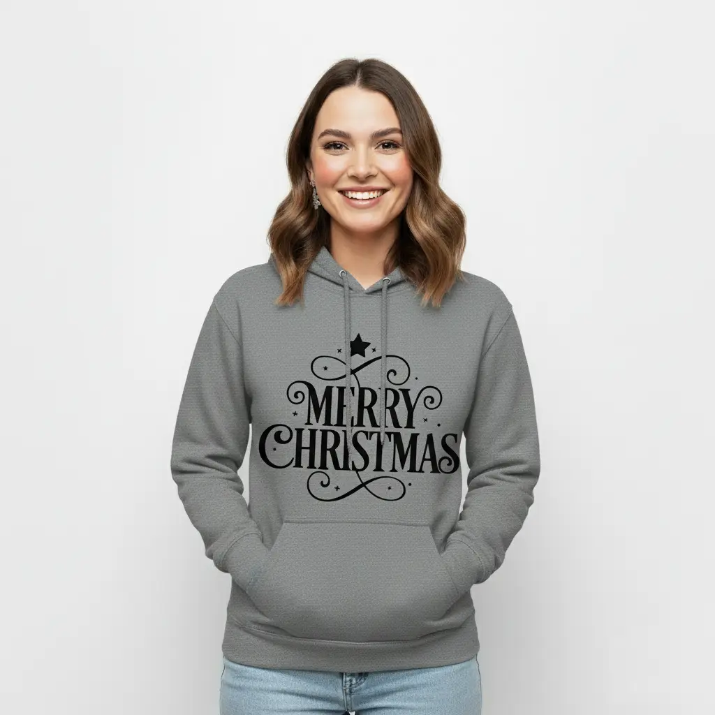 Embossed Merry Christmas Hoodie