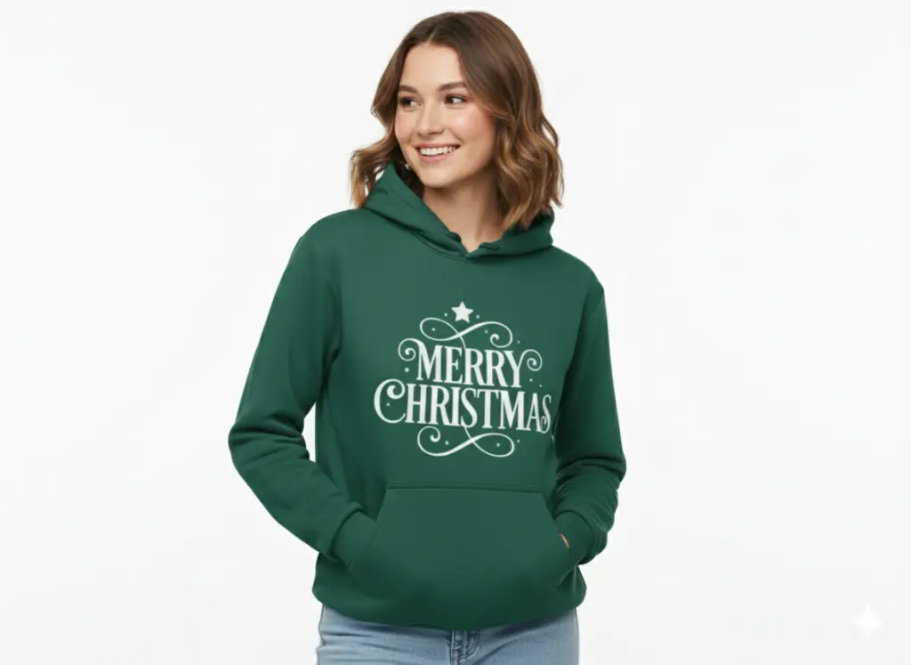 Embossed Merry Christmas Hoodie