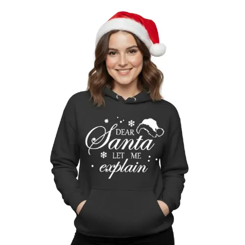 Embossed Santa let me explain Hoodie