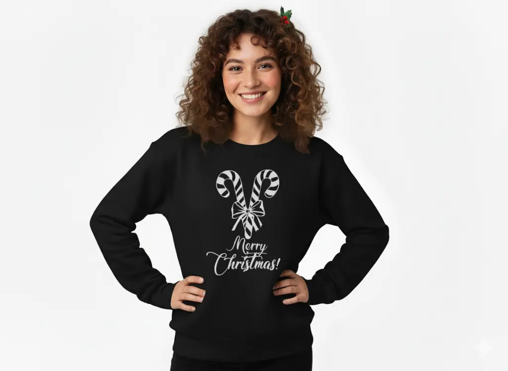 Embossed Candy Cane Sweatshirt