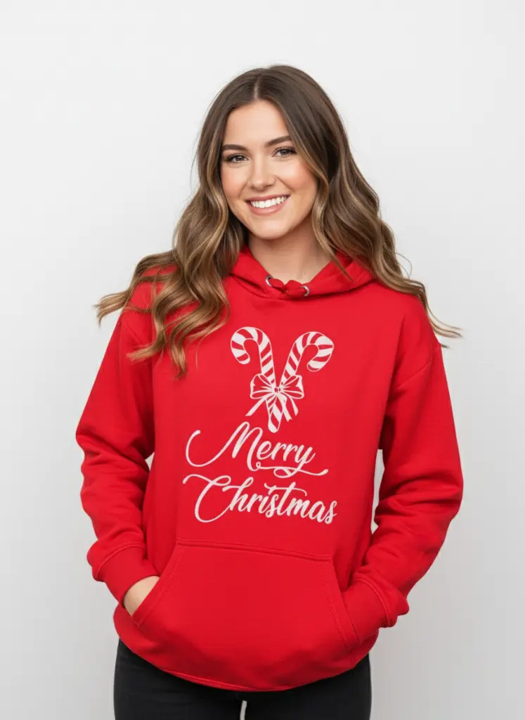 Embossed Candy Cane Hoodie