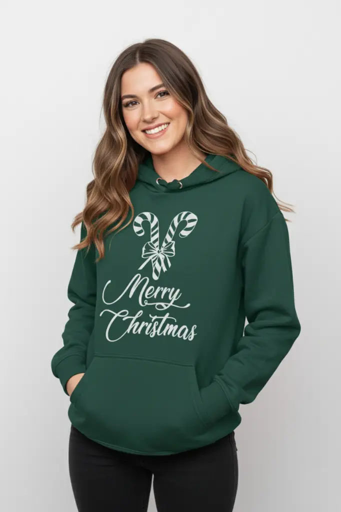 Embossed Candy Cane Hoodie