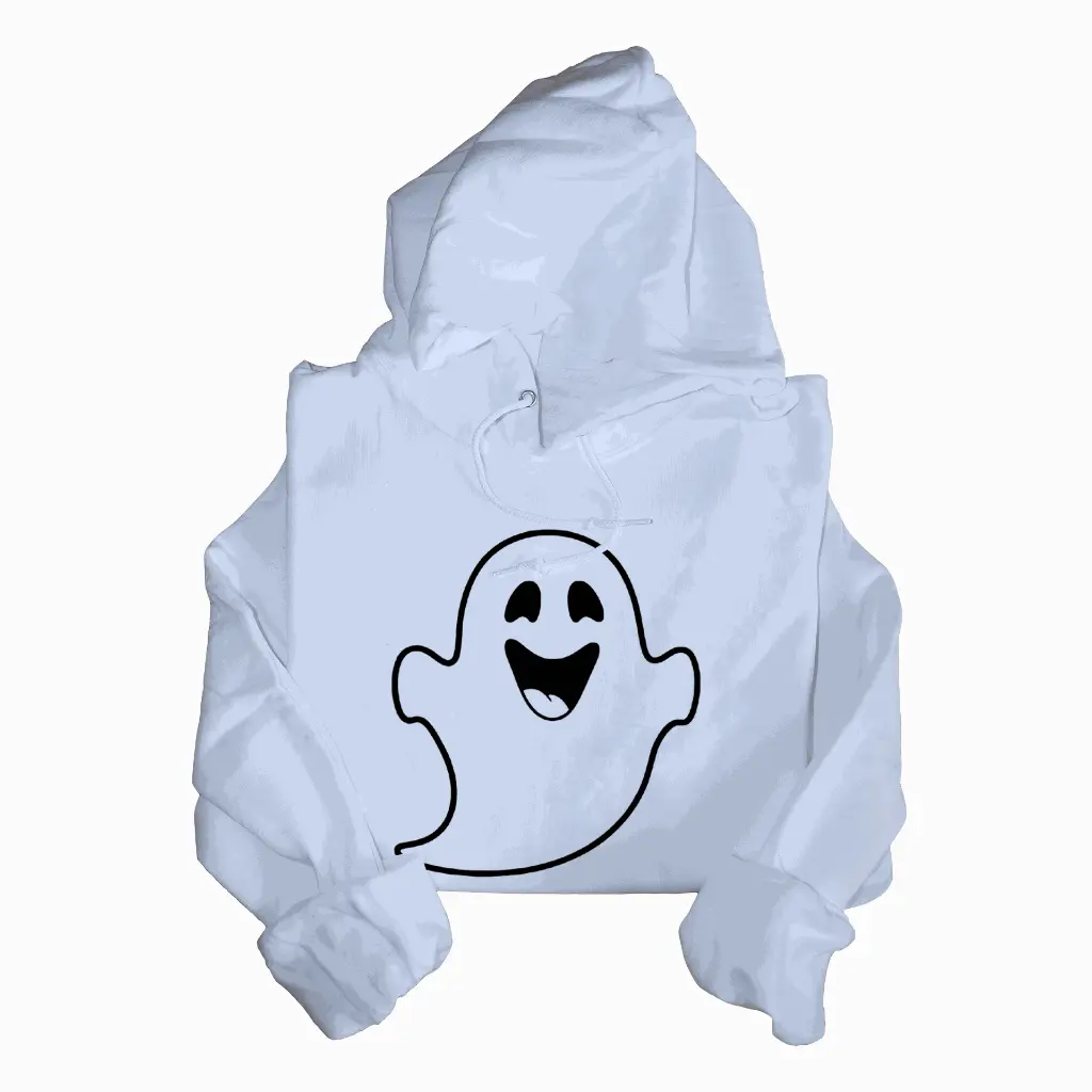 Embossed Happy Ghost Hoodie