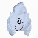 Embossed Happy Ghost Hoodie