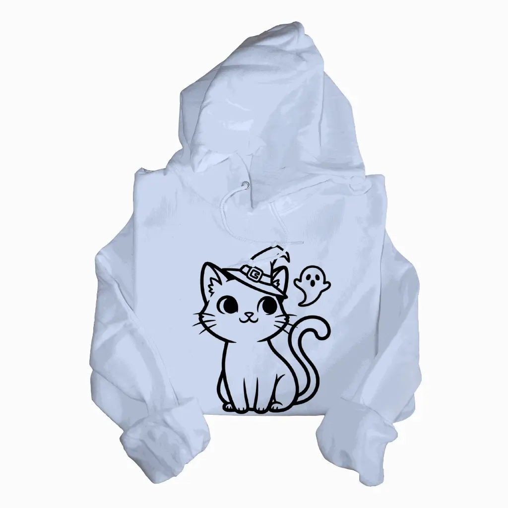 Embossed Spooky Cat Hoodie