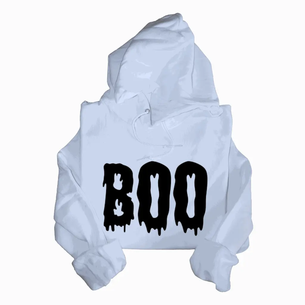 Embossed Boo Hoodie