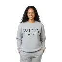 Personalized Embossed WIFEY Sweatshirt Contrast