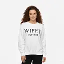 Personalized Embossed WIFEY Sweatshirt Contrast