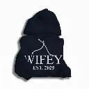Personalized Embossed WIFEY Hoodie Contrast