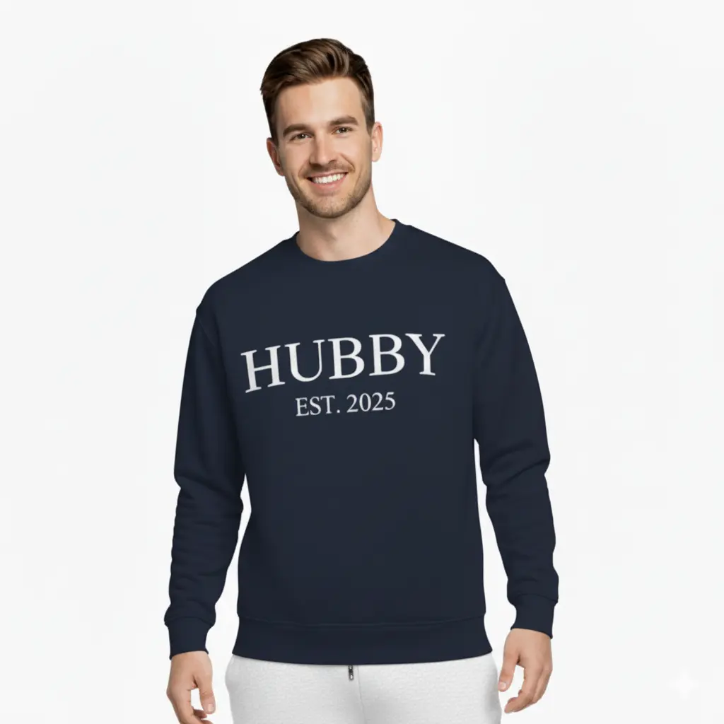 Personalized Embossed HUBBY Sweatshirt Contrast