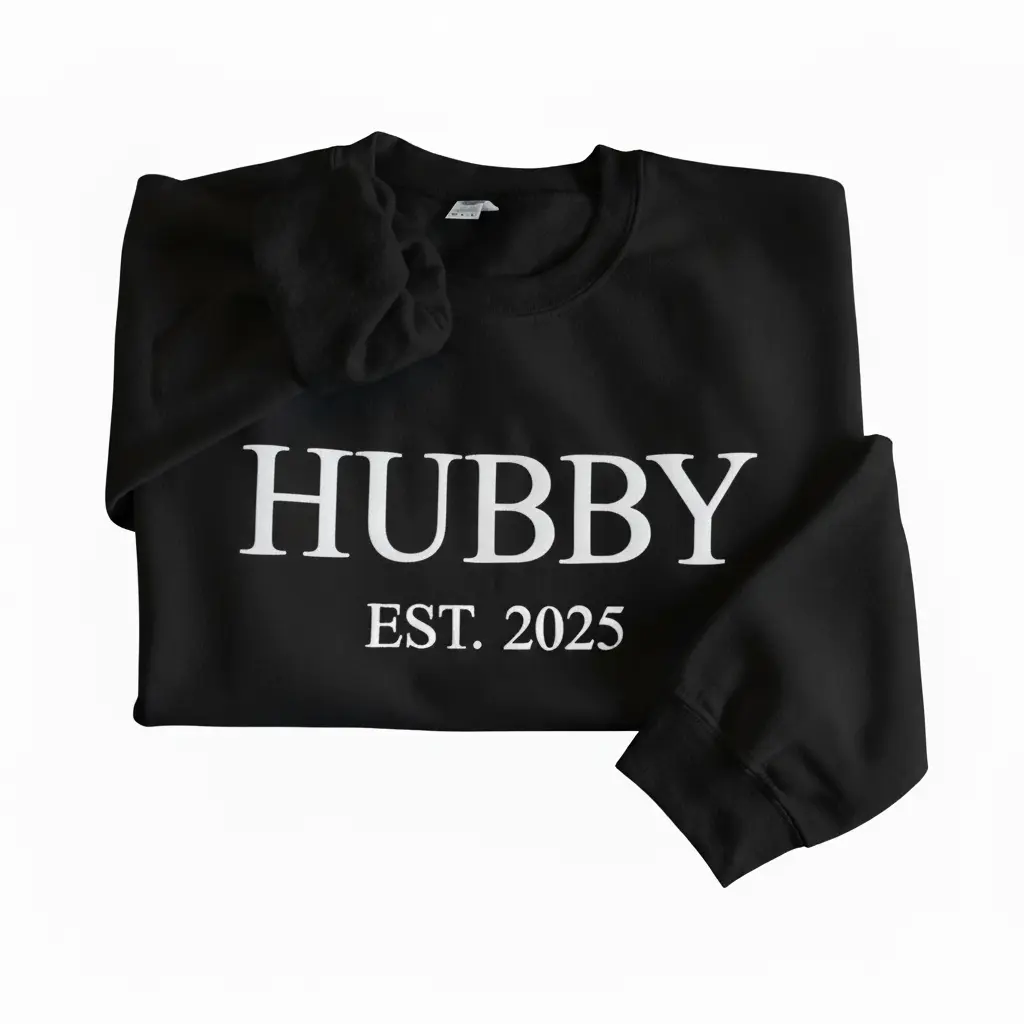 Personalized Embossed HUBBY Sweatshirt Contrast
