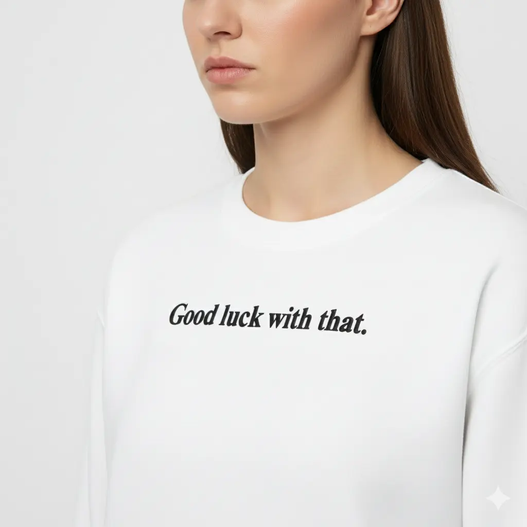 Good luck with that. - Embossed Puff Sweatshirt