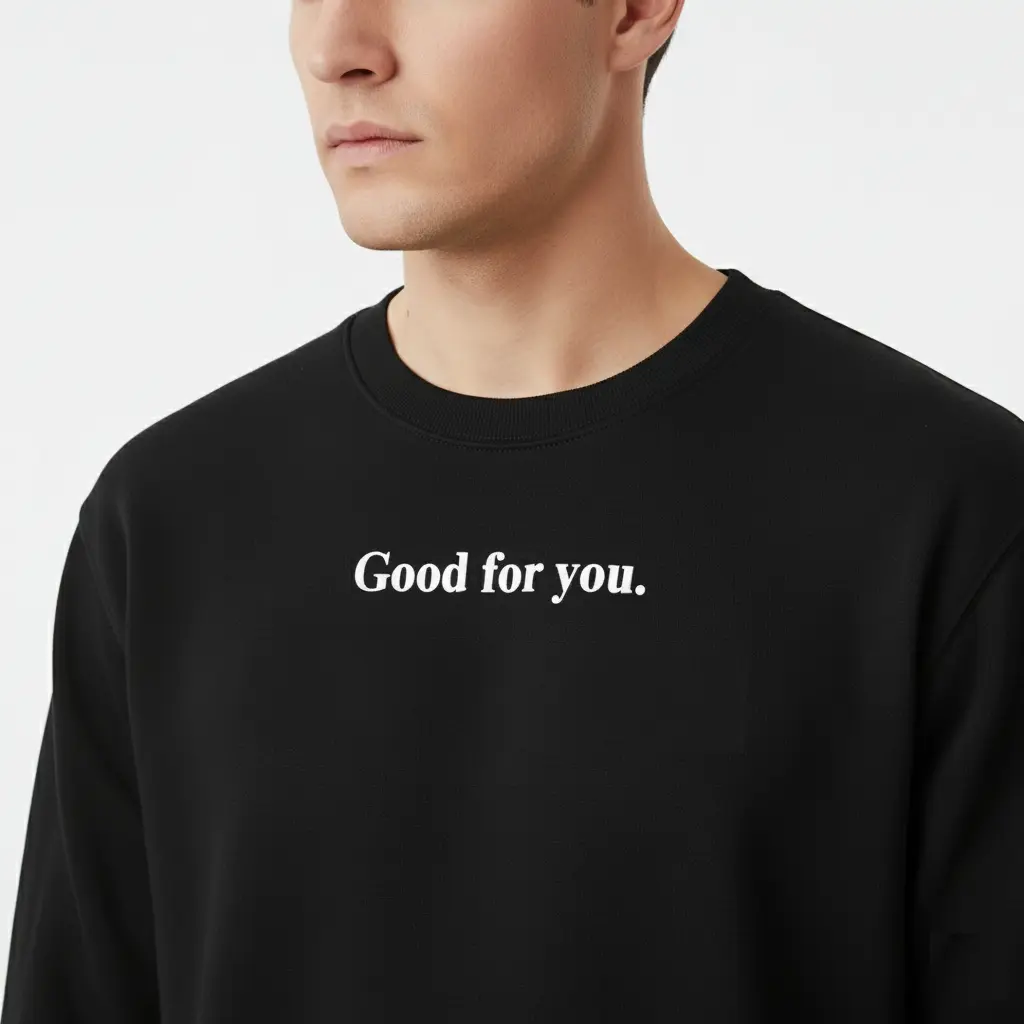 Good for you. - Embossed Puff Sweatshirt