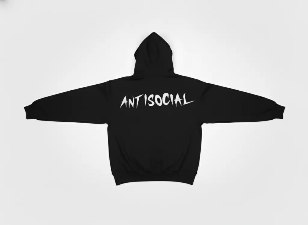 Antisocial - Embossed Puff Back Hoodie
