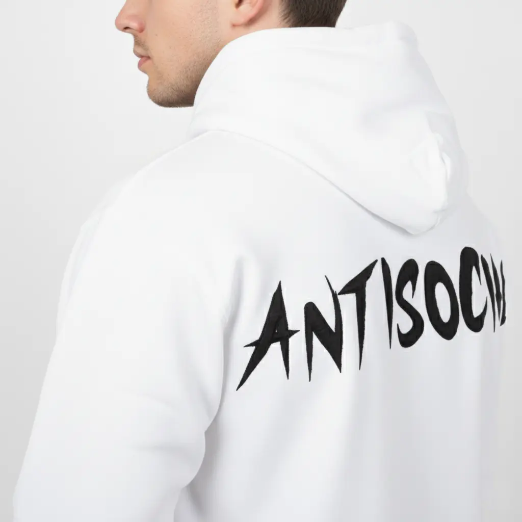 Antisocial - Embossed Puff Back Hoodie