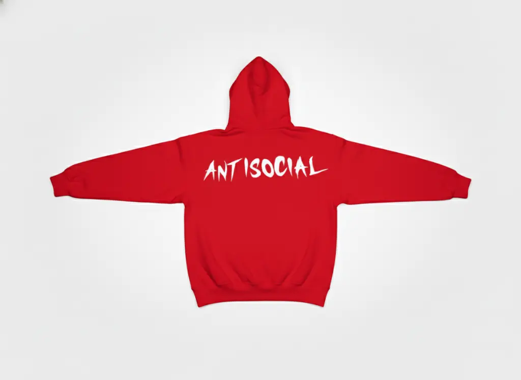 Antisocial - Embossed Puff Back Hoodie