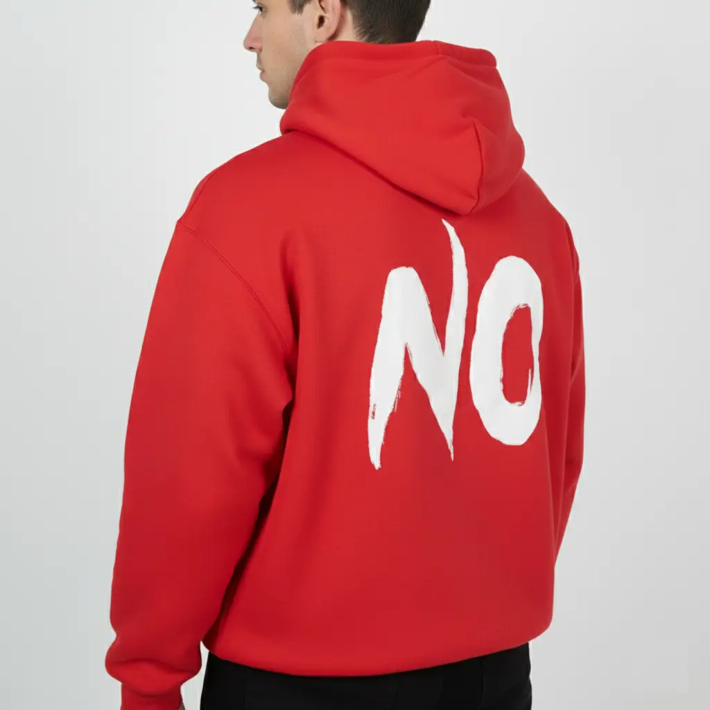 No - Embossed Puff Back Hoodie