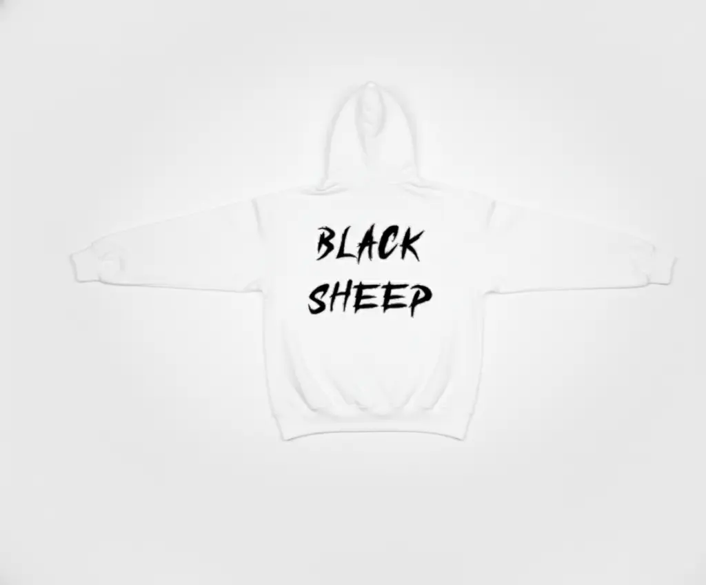 Black Sheep - Embossed Puff Back Hoodie White