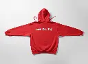 Unfollow - Embossed Puff Back Hoodie Red