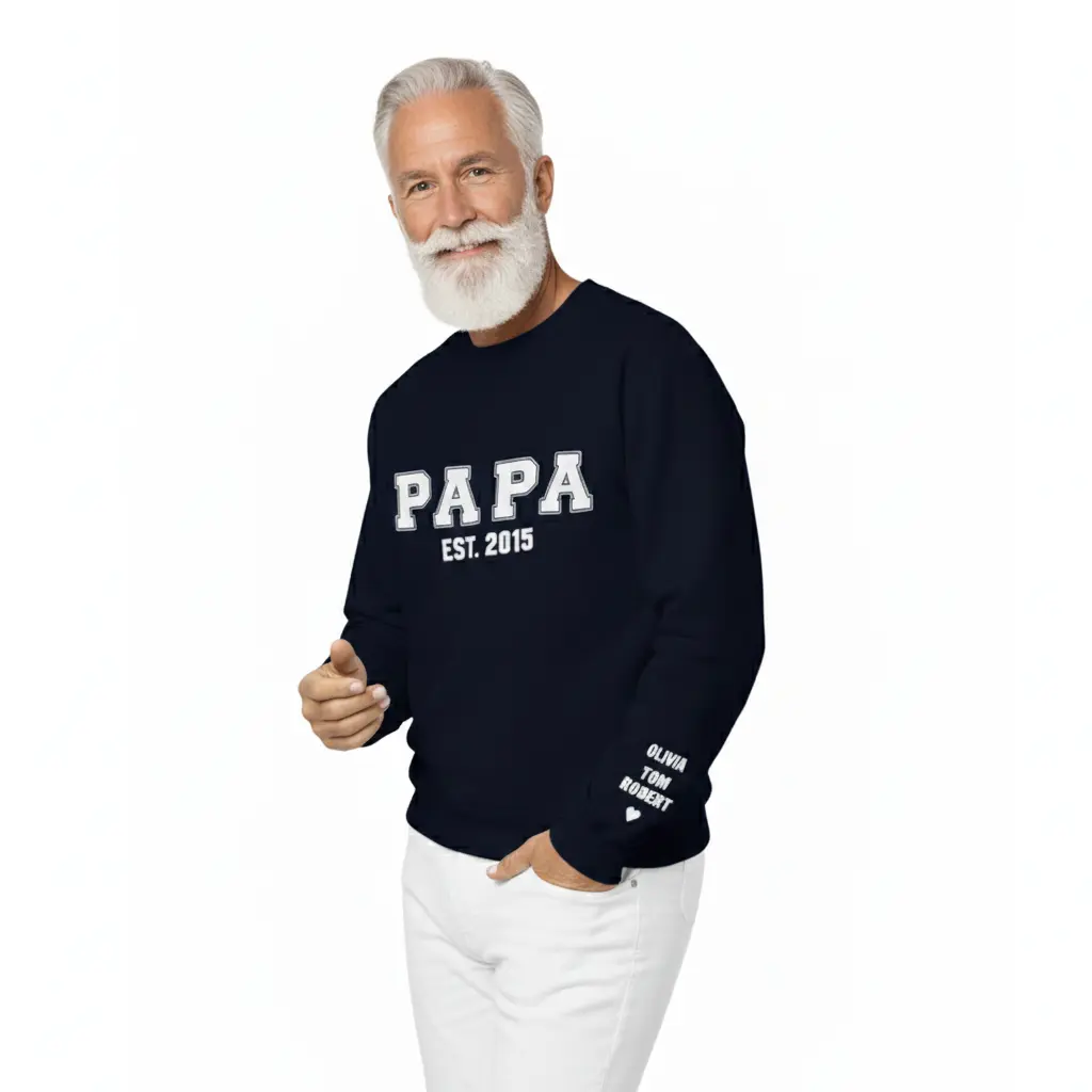 Personalized Embossed GRANDPA Sweatshirt