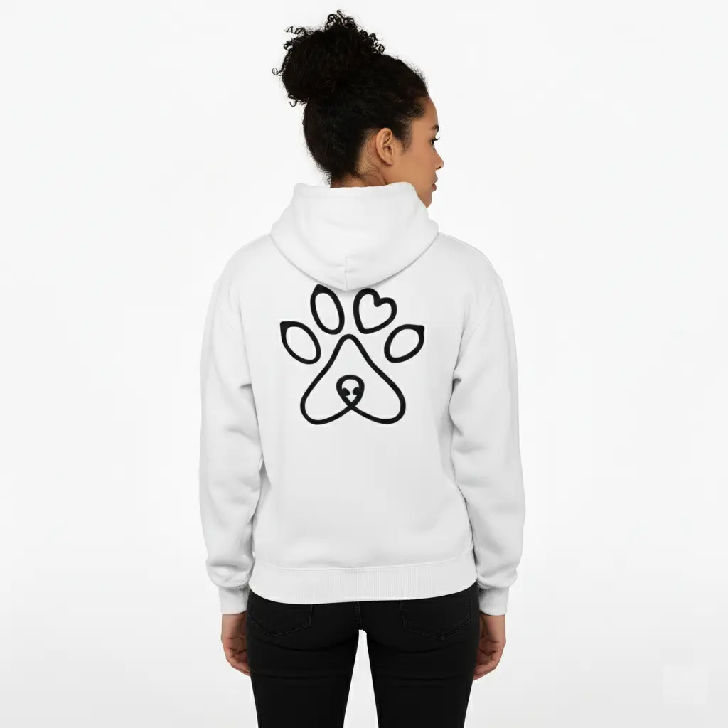 Pet's Love - Embossed Valentines White Hoodie