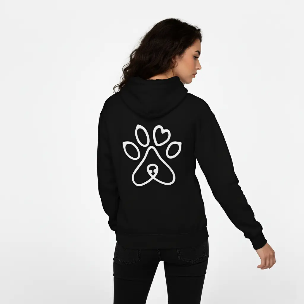 Pet's Love - Embossed Valentines Black Hoodie