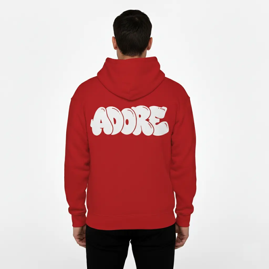 Adore - Embossed Valentines Red Hoodie