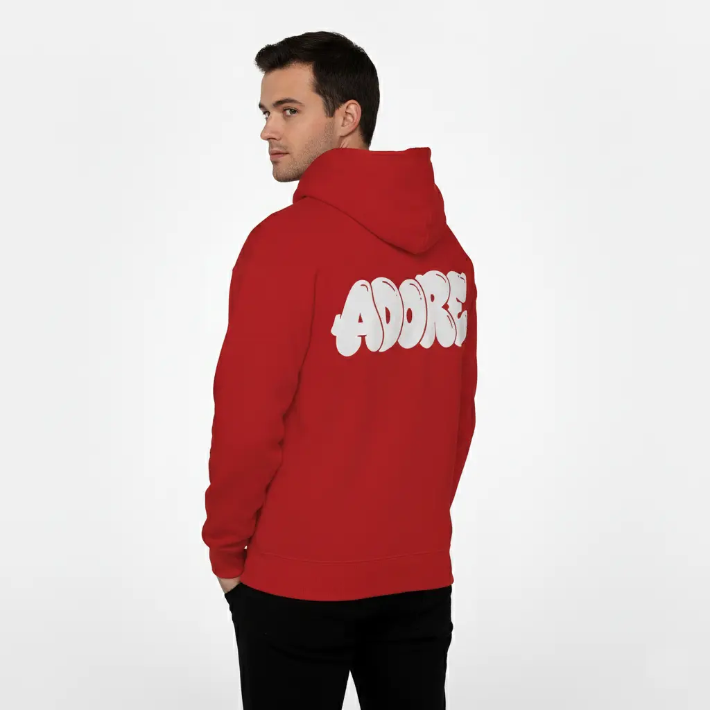 Adore - Embossed Valentines Red Hoodie