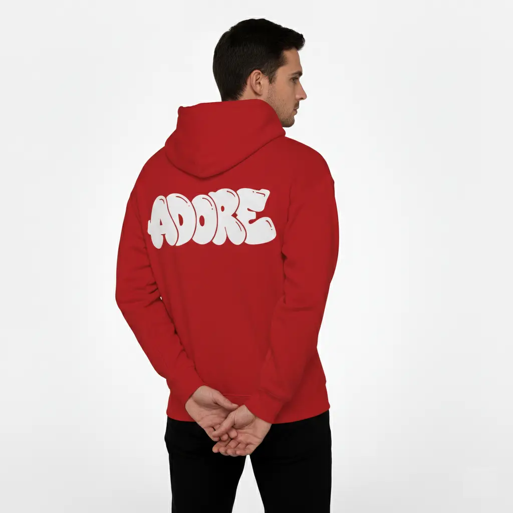 Adore - Embossed Valentines Red Hoodie