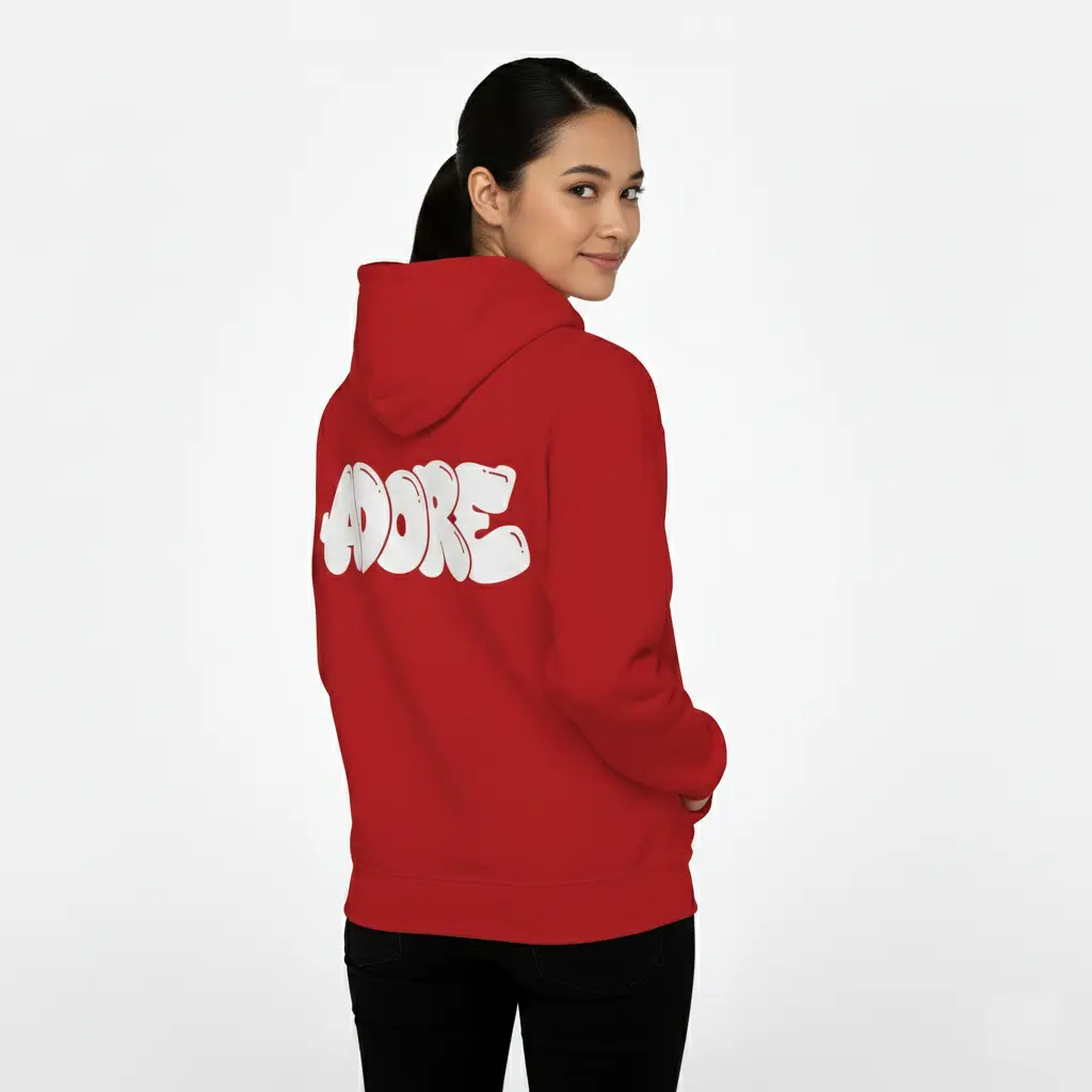 Adore - Embossed Valentines Red Hoodie