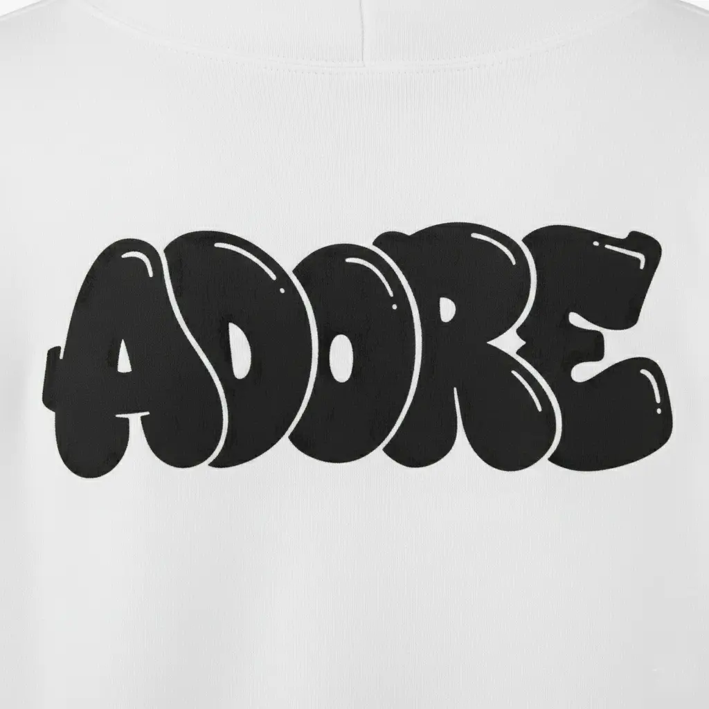 Adore - Embossed Valentines White Hoodie